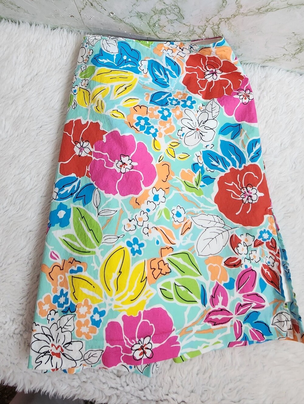 Bright Floral Cotton Skort